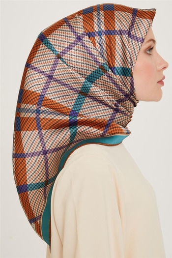 Armine Geometric Pattern Twill Silk Scarf 9247D02 (t) - 04