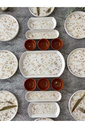 Borser Gold Eliz 19 Piece Breakfast Set for 8 Persons