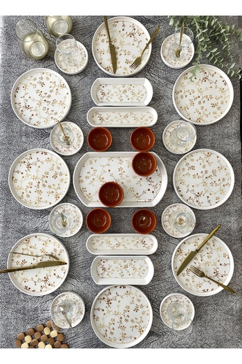 Borser Gold Eliz 27 Piece Breakfast Set for 8 People