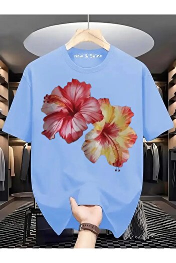 New Shine In Cart 6 and Above Purchases Get 1 T-Shirt as a Gift - Large Size Oversize T-Shirt with Floral Print