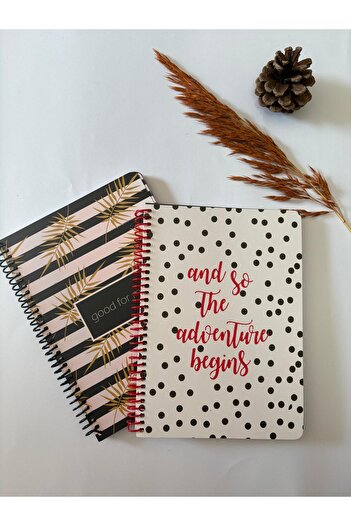 Adalinhome Atakids Lizy Striped Spiral School Notebook |   21 X 16cm |   100 Sheets (2Pcs)