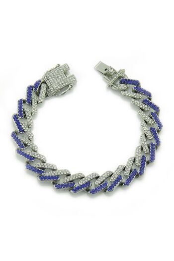 xUPING Bratara Cuban Chain culoare dubla, placat cu aur 18K, pietre zirconiu