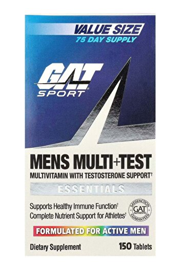GAT SPORT Men's Multi+Test Vitamin, 150 Tablets