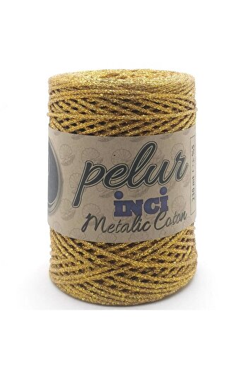yumakça Pelur İnci Metalik Cotton Makrome İpliği 01 ( +- 200 Gr )