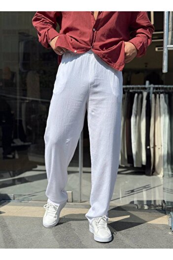 REX MODA Crinkle Linen Men's Jogger Pants