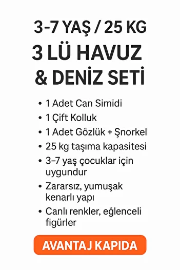 Avantaj Kapıda Children's 3-Piece Pool & Sea Set – Bagel, Armband, Goggles Snorkel (3–7 Years / 25 kg)