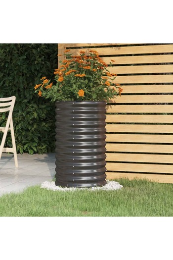 vidaxl Garden Planter Powder-coated Steel 40x40x68 cm Anthracite