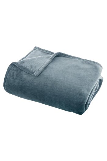 Generic atmosphera Plain Rectangular Blanket Blue 130 x 180cm 156047O