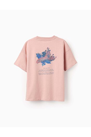 Ziddy T-shirt with Back Print for Boys, Dark Blue
