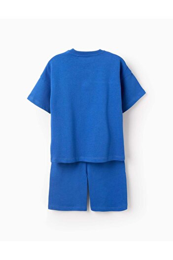 Ziddy Cotton T-shirt + Shorts for Boys 'Lobster', Blue