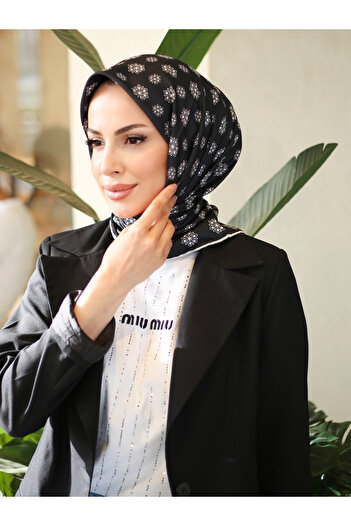 efdal şal eşarp Monogram Pattern Twill Scarf