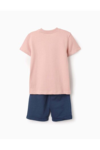 Ziddy T-shirt + Cotton Shorts for Boys 'Candy', Pink/Blue