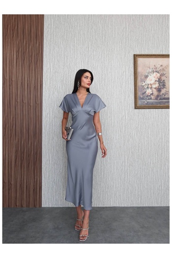 ESRAHELVACI Satin Midi Dress