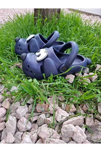 stilfest Modern Figured Cute Daily Nursery Beach Unisex Children's Slippers Navy Blue