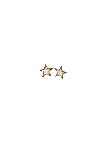 NARRU NARRU earrings, handmade, star-shaped, white, Erica 08