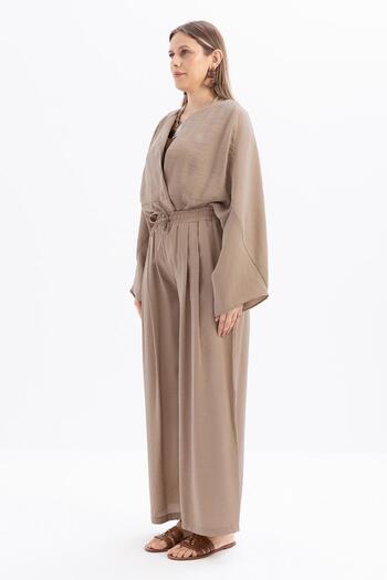 ALLDAY Mink-Waist Elastic Palazzo Modal Trousers