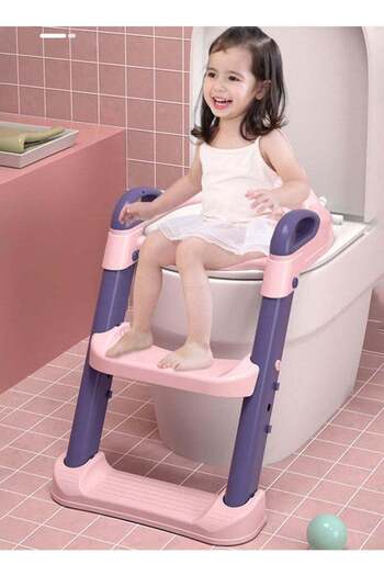 COOYA Training Toilet Seat with Step Stool Ladder, Toilet Seat Chair with Handles, Non-Slip Wide Step.