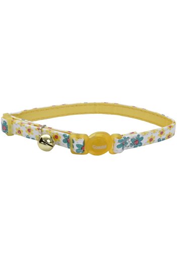 Coastal 3/8in Safe Cat Flower Frenzy Adj.Breakaway Collar Yellow
