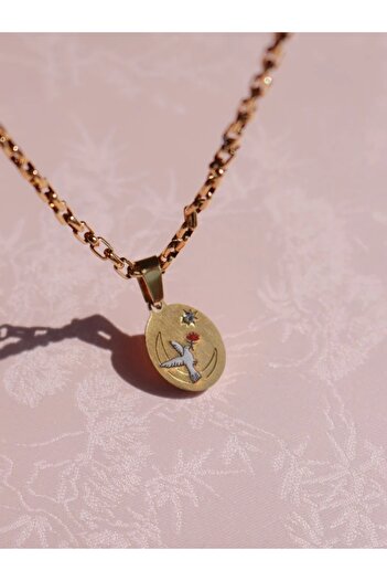 Reorah Collection Vintage Dove of Grace Steel Necklace