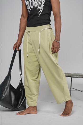 king brich Shalwar Cut Elastic Waist Trousers