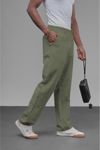 king brich Pleated Baggy Fit Trousers