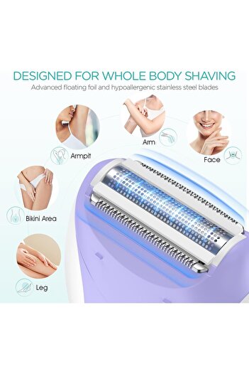 Elioure İthalatçı Garantili HR310 4'ü 1 Arada Kadın Epilatörü, Kablosuz, 21 Cımbız, Yüz, Bacak ve Bikini İç