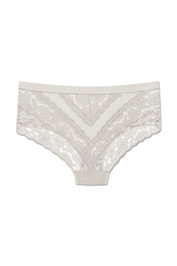 ZENA UNDERWEAR Chiloți de damă cu talie înaltă elastică cu detaliu din tul din dantelă