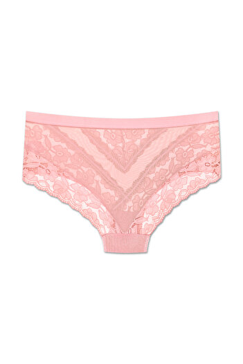 ZENA UNDERWEAR Lace Tulle Detailed Elastic High Waist Plus Size Women's Panties