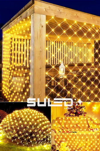 SULED 2X2 Metre Ağ Led Işık Gün Işığı 220V Fişli Dekoratif Led Işık İç & Dış Mekan Süsleme Parti Ambiyans