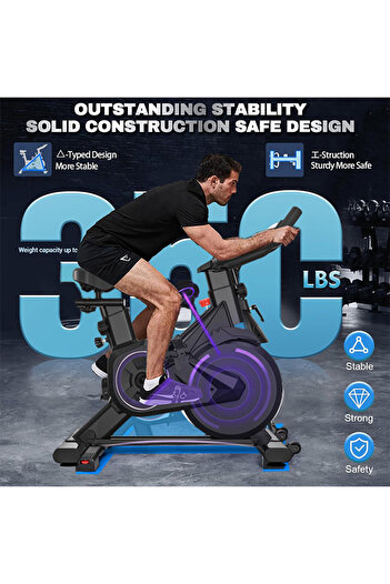 Rovyfota Exercise Bikes, Indoor Stationary Bikes for Home Workouts, Isolated Belt Drive Professional Seat