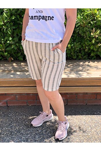 BAKTAGÖR Cotton Linen Shorts (Be Careful of the Thick Line and the Fine Line Color When Choosing)