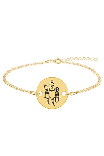 BijuBOX Brățară personalizată pentru mamă, băiețel și fetiță din argint 925 cu placare aur 24K - Felicia