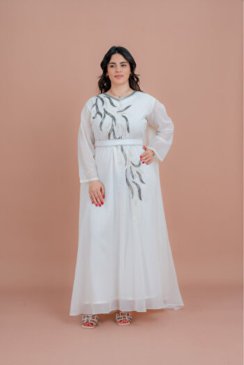 IKKXA Belted Elegant 2-Piece Kaftan