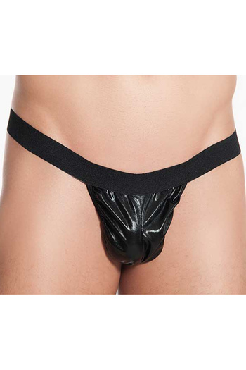 Cicişim Men's Black Fancy Lame String Thong