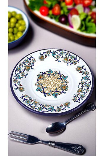 İnci Emaye No. 24 Enameled Dinner Plate, Serving, Food Camping, Picnic, Dowry 24 cm