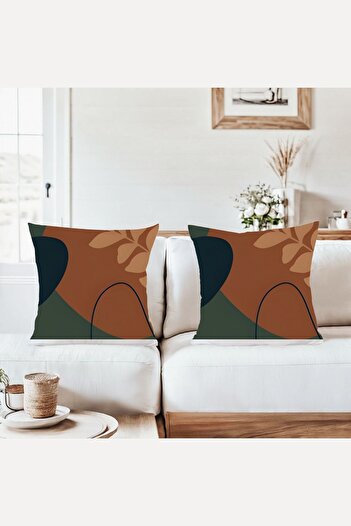 on the clouds Bohemian Themed Brown Combination Hidden Zipper Throw Pillow Cover Sofa Pillow Case Set (2Pcs)