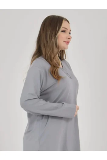 Stilmony Women's Plus Size Lycra V-Neck Combed Cotton Blouse