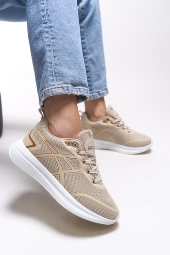 Riccon Graryll Unisex Sneaker 001218 Bej Beyaz