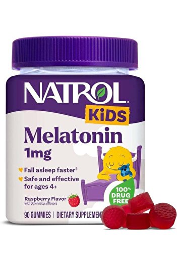 Natrol Melatonin Ages 4+ Raspberry 1 Mg 90 Gummies