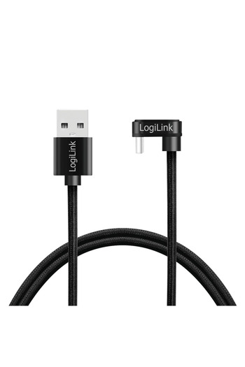 LogiLink LOGILINK power and data cable, USB Type-C (T) to USB-A (T), 180 degrees, 1m, Black