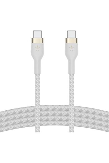Belkin Cablu Belkin BOOST CHARGE PRO Flex USB-C catre USB-C 2.0, Silicon impletit, 2M, Alb