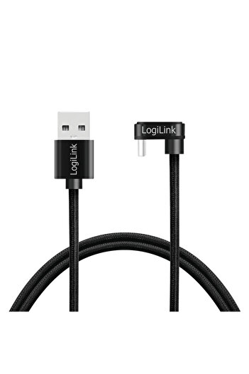 LogiLink LOGILINK power and data cable, USB 2.0 - USB Type-C (T), 180 degrees, 3m, Black