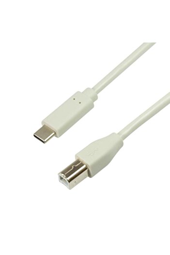 LogiLink USB Type C Male to USB-B 2.0 Male Printer Cable, Logilink, length 1m (White)