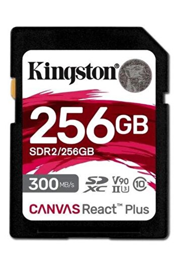 Kingston Kingston Canvas React Plus SDXC Memory Card, 256GB, UHS-II U3, Class 10, V90