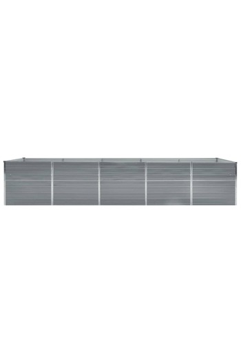 vidaxl Garden Raised Bed Galvanised Steel 400x80x77 cm Grey
