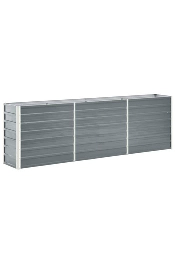 vidaxl Garden Raised Bed Galvanised Steel 240x40x77 cm Grey