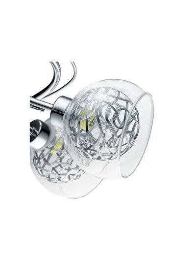 OMC LED ceiling light, 6 x 40 W, silver, glass and metal