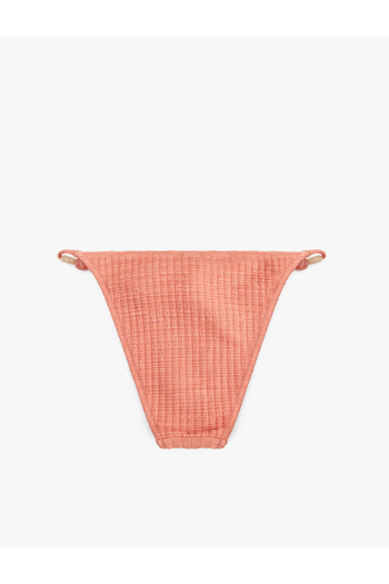 Koton Beaded Textured Drawstring Slip Bikini Bottom
