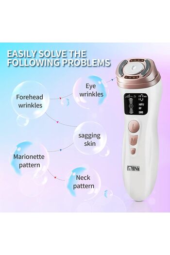 fulina Portable Ultrasonic RF Face Beauty Device, EMS Facial Massage Technology, for Anti Wrinkle Skin