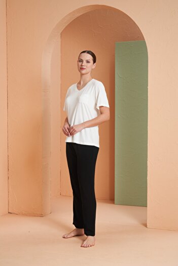 PJS Women's V-Neck Pajamas Set 27135